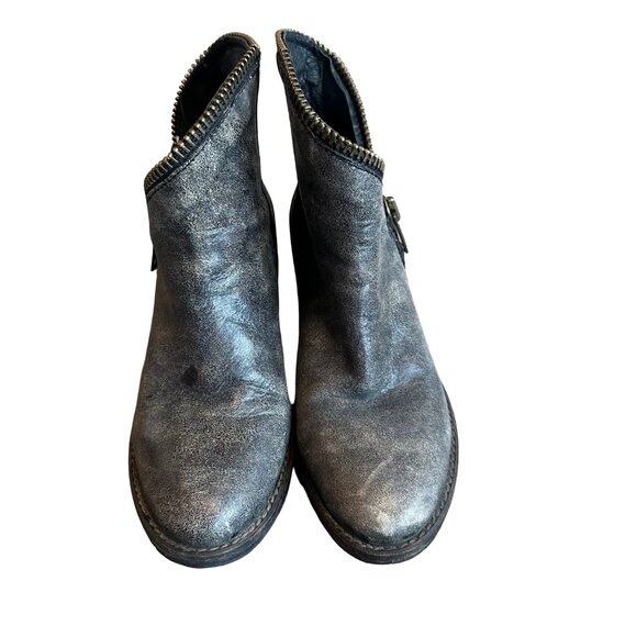 Circle G Ankle Booties Dark Grey Zipper Detail Boots Leather Size 6.5 Women's - Picture 7 of 12